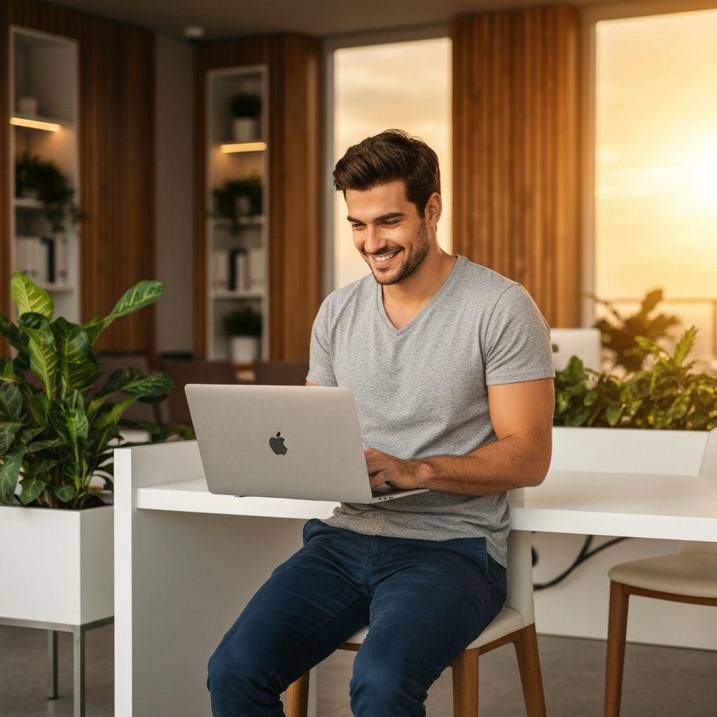 Creator working in luxury space